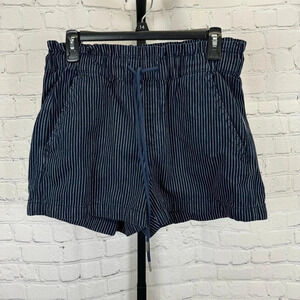 Loft  Womens Denim Pinstripe Shorts 100% Cotton Size Small